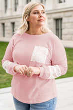 Load image into Gallery viewer, Plus Size Lace Waffle Knit Blouse