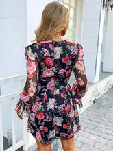 Load image into Gallery viewer, Floral Decorative Button Pleated Dress