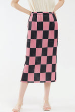 Load image into Gallery viewer, Checkerboard Accordion Pleated Midi Skirt