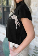 Load image into Gallery viewer, Animal Graphic Mock Neck Cap Sleeve Sweater