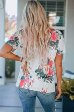 Load image into Gallery viewer, Floral V-Neck Tee Shirt