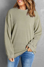 Load image into Gallery viewer, Round Neck Dropped Shoulder Sweatshirt