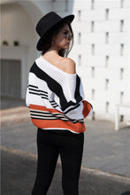 Load image into Gallery viewer, Striped Boat Neck Sweater