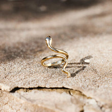 Load image into Gallery viewer, Snake Shape 18K Gold-Plated Bypass Ring