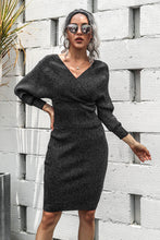 Load image into Gallery viewer, Dolman Sleeve Rib-Knit Top and Skirt Set