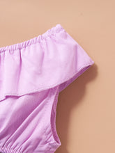 Load image into Gallery viewer, Baby Girl One-Shoulder Ruffled Top and Floral Shorts Set