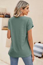 Load image into Gallery viewer, Eyelet V-Neck Petal Sleeve T-Shirt
