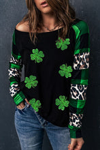 Load image into Gallery viewer, Lucky Clover Plaid Long Sleeve T-Shirt
