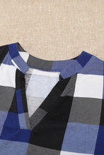 Load image into Gallery viewer, Plaid V-Neck Long Sleeve Top