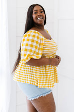Load image into Gallery viewer, Mittoshop Sunny Meadow Full Size Run Gingham Babydoll Top