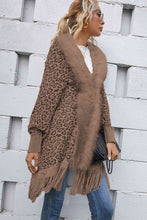 Load image into Gallery viewer, Leopard Fringe Detail Poncho