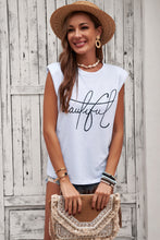 Load image into Gallery viewer, Padded Shoulder Letter Print Tank Top