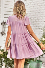 Load image into Gallery viewer, Smocked Puff Sleeve Tiered Mini Dress