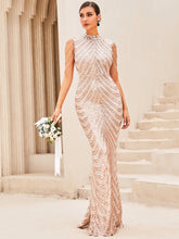 Load image into Gallery viewer, Sequin Sleeveless Zip-Back Dress