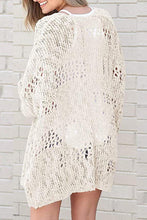 Load image into Gallery viewer, Openwork Open Front Long Sleeve Cardigan