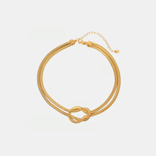 Load image into Gallery viewer, Double Layered Knot Herringbone Choker Necklace