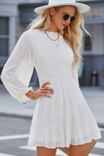 Load image into Gallery viewer, Smocked Tied Balloon Sleeve Mini Dress