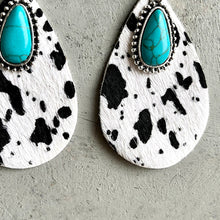 Load image into Gallery viewer, Artificial Turquoise Teardrop Earrings