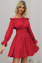 Load image into Gallery viewer, Off-Shoulder Frill Trim Mini Dress