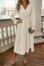 Load image into Gallery viewer, Smocked Surplice Flounce Sleeve Dress