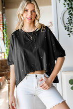 Load image into Gallery viewer, Distressed Asymmetric Hem Cropped Tee Shirt