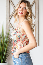 Load image into Gallery viewer, Floral Smocked Frill Trim Cami