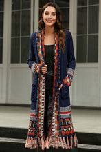 Load image into Gallery viewer, Bohemian Tassel Hem Open Front Duster Cardigan