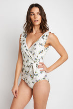 Load image into Gallery viewer, Marina West Swim Float On Ruffle Faux Wrap One-Piece in Daisy Cream