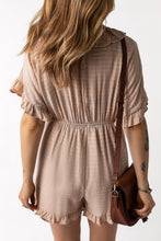 Load image into Gallery viewer, Striped Tie Detail Ruffled Romper with Pockets