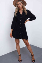 Load image into Gallery viewer, Drawstring Waist Collared Mini Dress