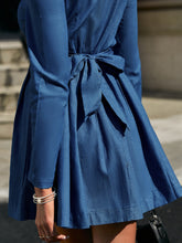 Load image into Gallery viewer, Denim Sweetheart Neck Pleated Mini Dress