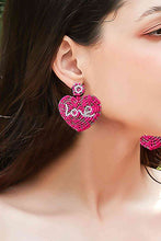 Load image into Gallery viewer, LOVE Beaded Heart Earrings