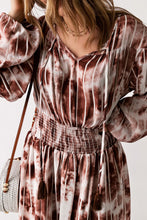 Load image into Gallery viewer, Tie-Dye Smocked Waist Balloon Sleeve Dress