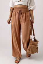 Load image into Gallery viewer, Drawstring Smocked Waist Wide Leg Pants