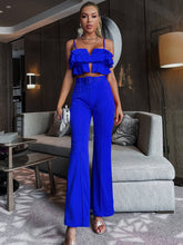 Load image into Gallery viewer, Layered Cami and Belted Flared Pants Set
