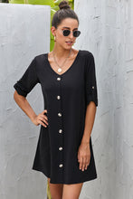 Load image into Gallery viewer, Buttoned V-Neck Dress