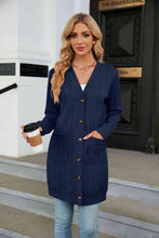 Load image into Gallery viewer, Button Down Longline Cardigan with Pockets