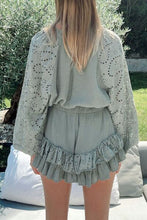 Load image into Gallery viewer, Eyelet Half Button Top and Shorts Set
