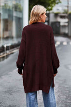 Load image into Gallery viewer, Open Front Dropped Shoulder Longline Cardigan