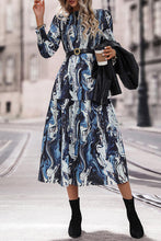 Load image into Gallery viewer, Printed Smocked Ruffle Hem Dress