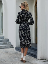 Load image into Gallery viewer, Animal Print Tie-Waist Midi Shirt Dress