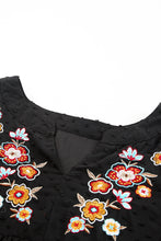 Load image into Gallery viewer, Plus Size Floral Embroidered Swiss Dot Blouse