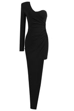 Load image into Gallery viewer, One Shoulder Asymmetrical Trim Bodycon Dress