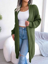 Load image into Gallery viewer, Open Front Dropped Shoulder Longline Cardigan