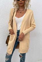 Load image into Gallery viewer, Open Front Long Sleeve Cardigan with Pockets