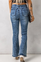 Load image into Gallery viewer, Vintage Wash Flare Jeans with Pockets
