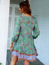 Load image into Gallery viewer, Bohemian Tassel Tie Tiered Dress