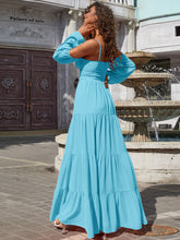 Load image into Gallery viewer, Spaghetti Strap Tiered Zip-Back Dress