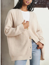 Load image into Gallery viewer, Full Size V-Neck Rib-Knit Cardigan