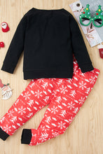 Load image into Gallery viewer, Girls Christmas Pattern Top and Pants Set